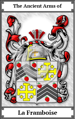 La Framboise Family Crest Download (JPG)  Book Plated - 150 DPI